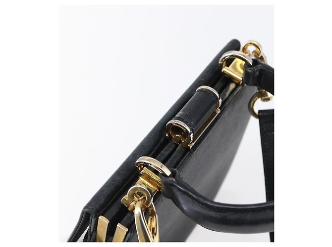 Borsa a mano Salvatore Ferragamo in pelle 2 in 1 nera e dorata Auth 152197 Nero D'oro - vista 6