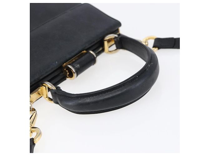 Borsa a mano Salvatore Ferragamo in pelle 2 in 1 nera e dorata Auth 152197 Nero D'oro - vista 7