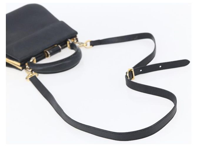 Borsa a mano Salvatore Ferragamo in pelle 2 in 1 nera e dorata Auth 152197 Nero D'oro - vista 9