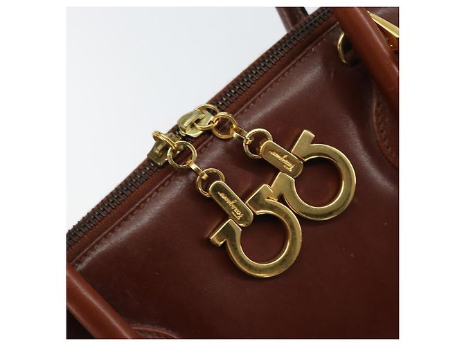 Borsa a mano Salvatore Ferragamo in pelle 2 in 1 marrone oro Auth 151957 - vista 16