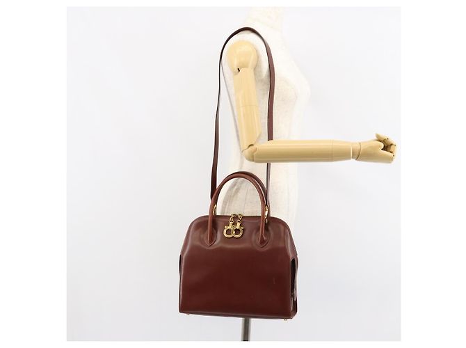 Borsa a mano Salvatore Ferragamo in pelle 2 in 1 marrone oro Auth 151957 - vista 24