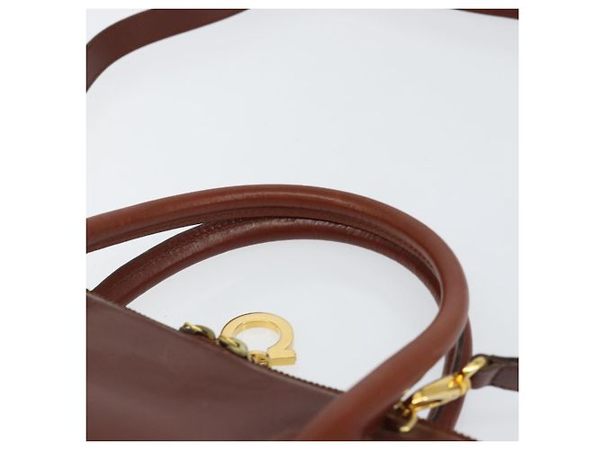 Borsa a mano Salvatore Ferragamo in pelle 2 in 1 marrone oro Auth 151957 - vista 8