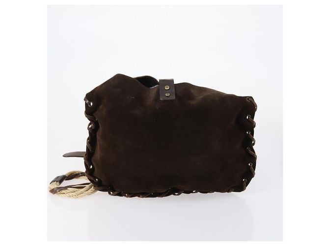 Autre Marque Borsa a Spalla BOTTEGA VENETA Camoscio Nylon PVC 4 Set Beige Nero Verde Auth bs30535 - vista 9