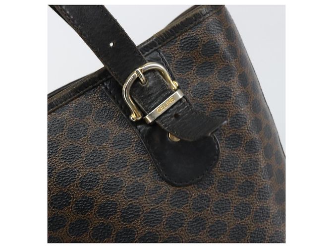 Céline Borsa tote in tela Macadam CELINE in pelle PVC nera e oro Auth ep11721 Nero D'oro - vista 14