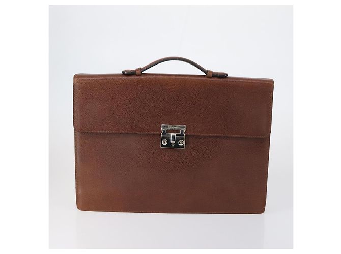 Borsa a Spalla Salvatore Ferragamo Burberry in Pelle 4 Pezzi Nero Marrone Auth bs30527 - vista 2