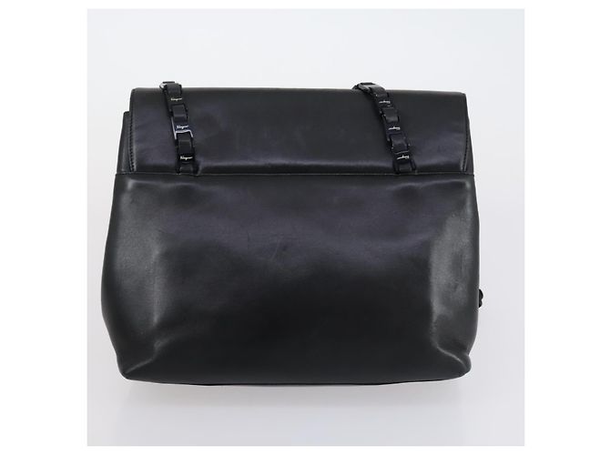 Borsa a Spalla Salvatore Ferragamo Burberry in Pelle 4 Pezzi Nero Marrone Auth bs30527 - vista 21