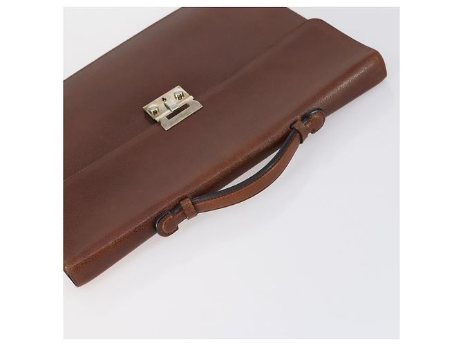 Borsa a Spalla Salvatore Ferragamo Burberry in Pelle 4 Pezzi Nero Marrone Auth bs30527 - vista 4
