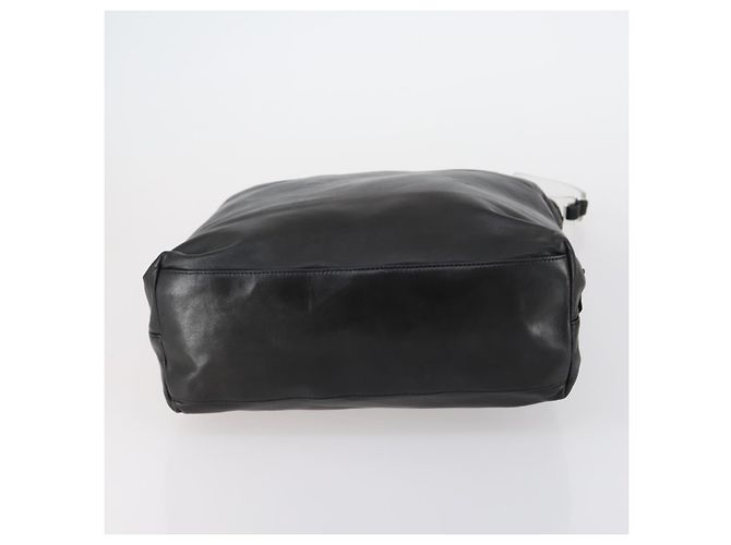 Borsa Tote PRADA in nylon e pelle 3 pezzi beige e nera Auth bs30533 Nero - vista 14