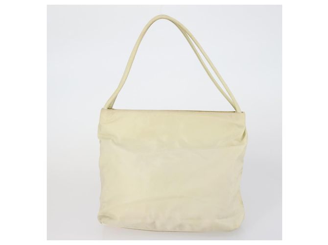 Borsa Tote PRADA in nylon e pelle 3 pezzi beige e nera Auth bs30533 Nero - vista 17