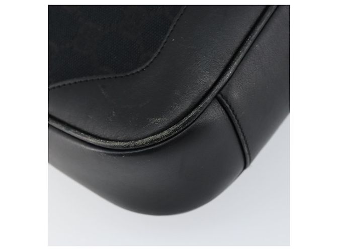 Bolsa de Ombro em Lona GG Gucci Bamboo 2way Preta Prata 001 4095 Auth ep11959 Preto - vista 13