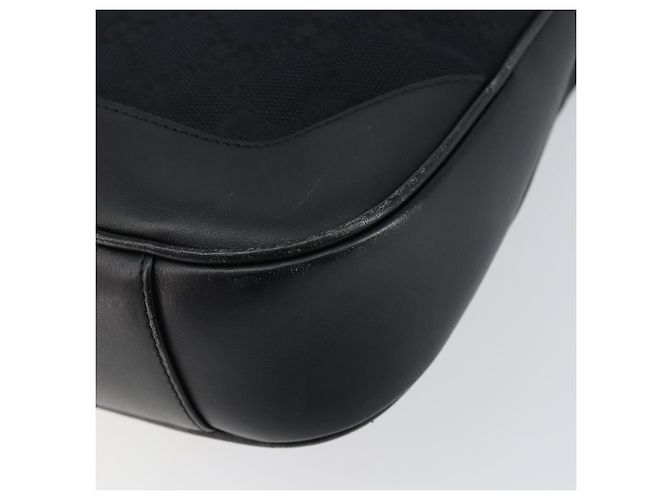 Bolsa de Ombro em Lona GG Gucci Bamboo 2way Preta Prata 001 4095 Auth ep11959 Preto - vista 14