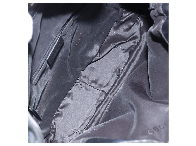Bolsa de Ombro em Lona GG Gucci Bamboo 2way Preta Prata 001 4095 Auth ep11959 Preto - vista 17
