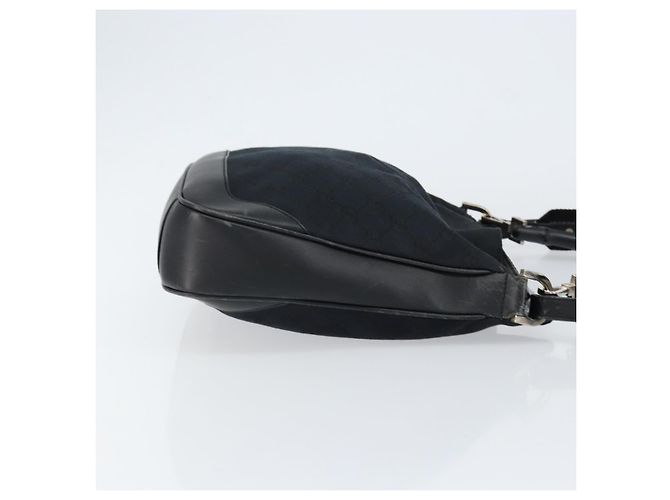 Bolsa de Ombro em Lona GG Gucci Bamboo 2way Preta Prata 001 4095 Auth ep11959 Preto - vista 4
