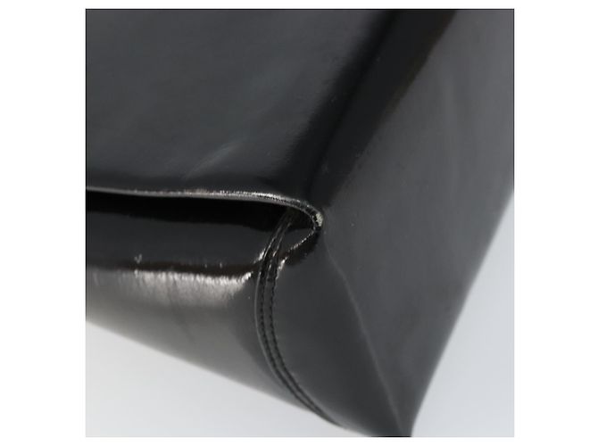 Borsa a Mano GUCCI Smalto Nero Oro Auth ep11740 D'oro - vista 13