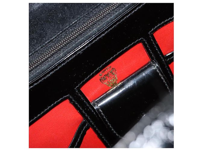 Borsa a Mano GUCCI Smalto Nero Oro Auth ep11740 D'oro - vista 15