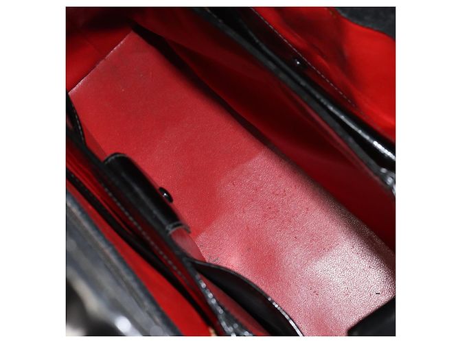 Borsa a Mano GUCCI Smalto Nero Oro Auth ep11740 D'oro - vista 16