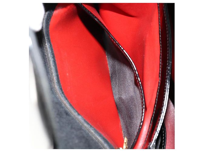 Borsa a Mano GUCCI Smalto Nero Oro Auth ep11740 D'oro - vista 20