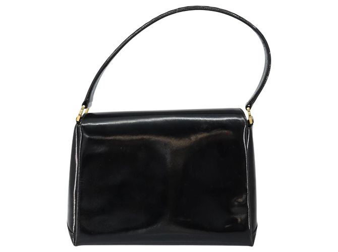 Borsa a Mano GUCCI Smalto Nero Oro Auth ep11740 D'oro - vista 3