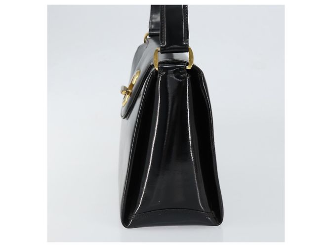 Borsa a Mano GUCCI Smalto Nero Oro Auth ep11740 D'oro - vista 4
