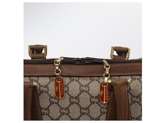 Gucci Borsa Boston GG Plus Supreme in PVC beige e oro Auth ep11970 D'oro - vista 16