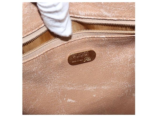 Gucci Borsa Boston GG Plus Supreme in PVC beige e oro Auth ep11970 D'oro - vista 17