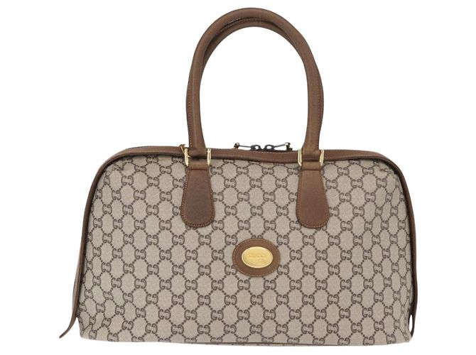 Gucci Borsa Boston GG Plus Supreme in PVC beige e oro Auth ep11970 D'oro - vista 2