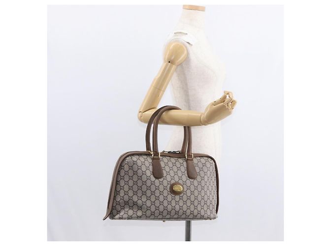 Gucci Borsa Boston GG Plus Supreme in PVC beige e oro Auth ep11970 D'oro - vista 22