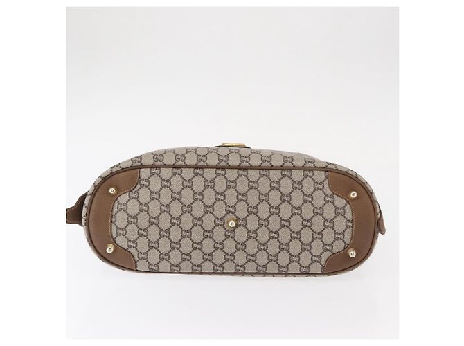 Gucci Borsa Boston GG Plus Supreme in PVC beige e oro Auth ep11970 D'oro - vista 9