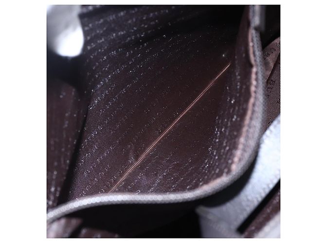 BURBERRY Nova Check Hand Bag PVC Brown Silver Auth 152155 Silvery - view 20