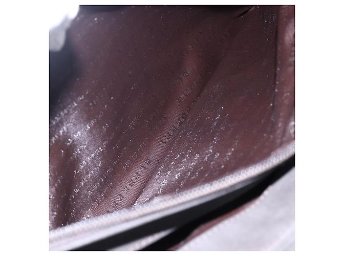 BURBERRY Nova Check Hand Bag PVC Brown Silver Auth 152155 Silvery - view 21