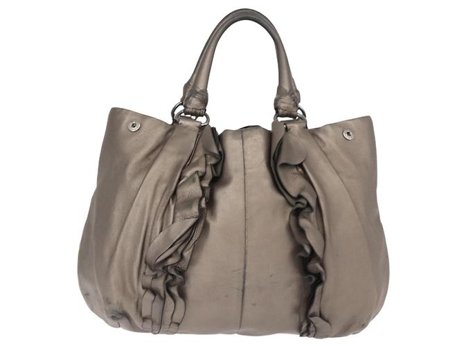 Borsa a Spalla in Pelle PRADA Argento Auth 147780 - vista 2