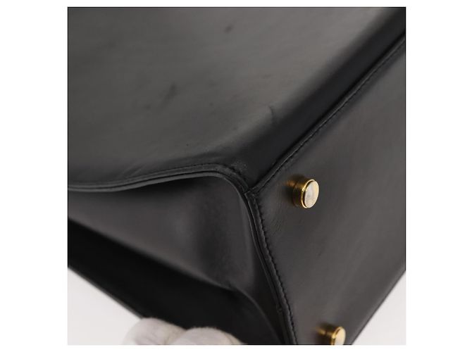 Borsa a Spalla Gancini in Pelle Nera e Oro Salvatore Ferragamo Auth 150293 Nero D'oro - vista 10