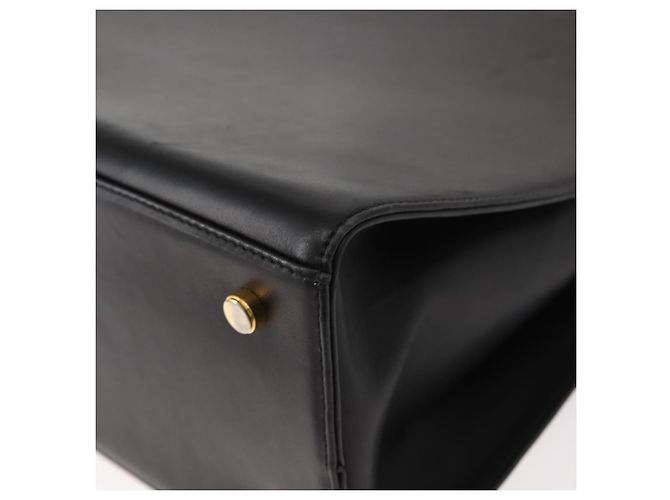 Borsa a Spalla Gancini in Pelle Nera e Oro Salvatore Ferragamo Auth 150293 Nero D'oro - vista 11