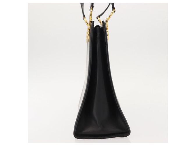 Borsa a Spalla Gancini in Pelle Nera e Oro Salvatore Ferragamo Auth 150293 Nero D'oro - vista 4