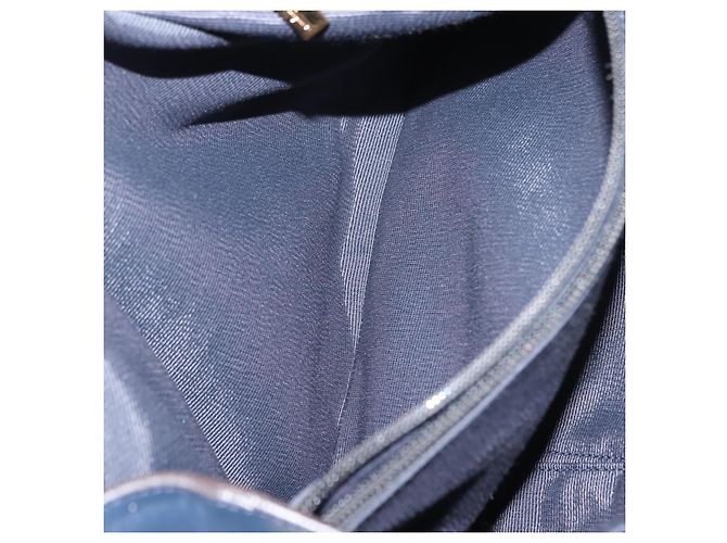 Borsa Tote Vala in pelle blu navy e oro Auth 145957 di Salvatore Ferragamo D'oro - vista 11