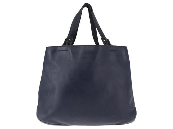 Borsa Tote Vala in pelle blu navy e oro Auth 145957 di Salvatore Ferragamo D'oro - vista 2