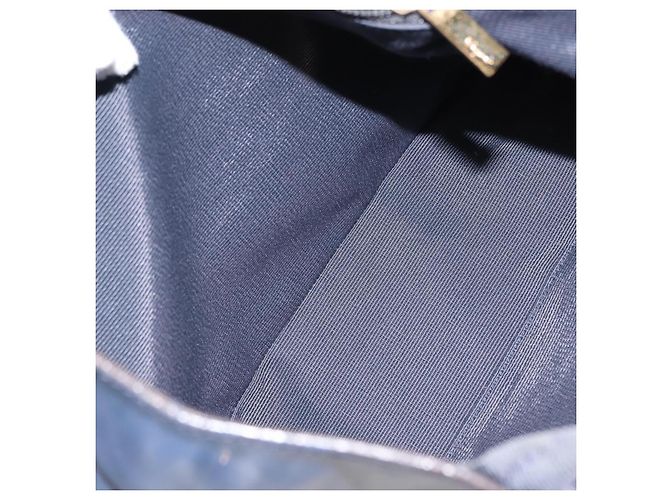 Borsa Tote Vala in pelle blu navy e oro Auth 145957 di Salvatore Ferragamo D'oro - vista 20