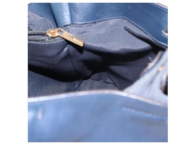 Borsa Tote Vala in pelle blu navy e oro Auth 145957 di Salvatore Ferragamo D'oro - vista 21