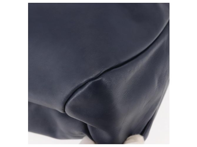Borsa Tote Vala in pelle blu navy e oro Auth 145957 di Salvatore Ferragamo D'oro - vista 9