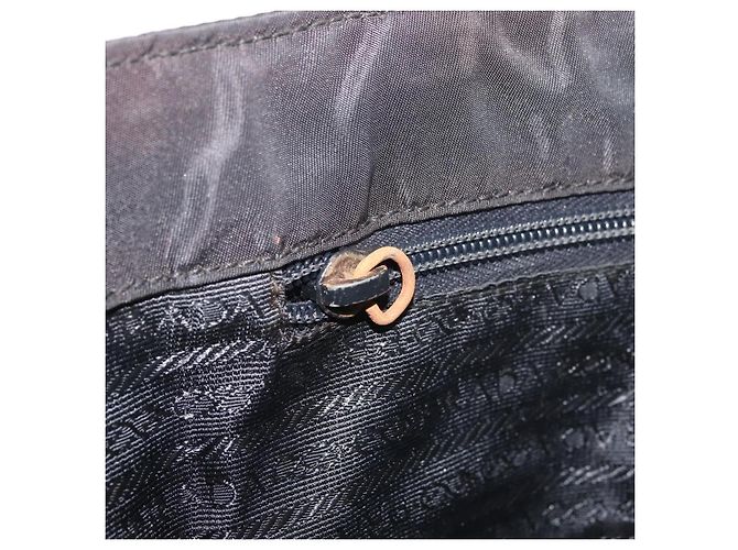 PRADA Borsa a mano in nylon metal nero oro Auth ti3459 D'oro - vista 11