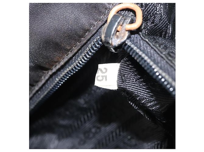 PRADA Borsa a mano in nylon metal nero oro Auth ti3459 D'oro - vista 12