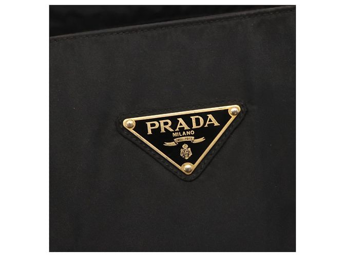PRADA Borsa a mano in nylon metal nero oro Auth ti3459 D'oro - vista 18