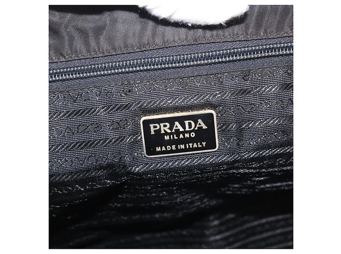PRADA Borsa a mano in nylon metal nero oro Auth ti3459 D'oro - vista 19