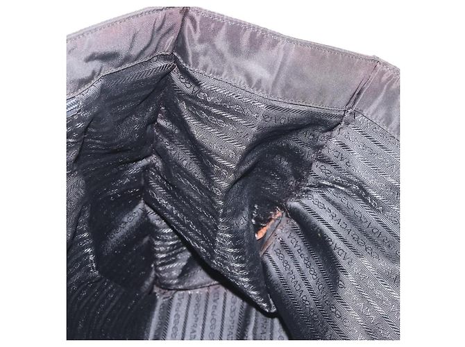 PRADA Borsa a mano in nylon metal nero oro Auth ti3459 D'oro - vista 20