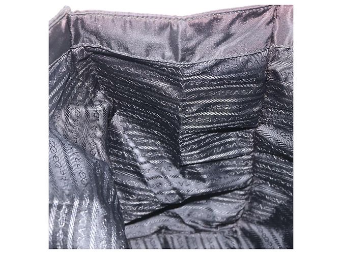 PRADA Borsa a mano in nylon metal nero oro Auth ti3459 D'oro - vista 21