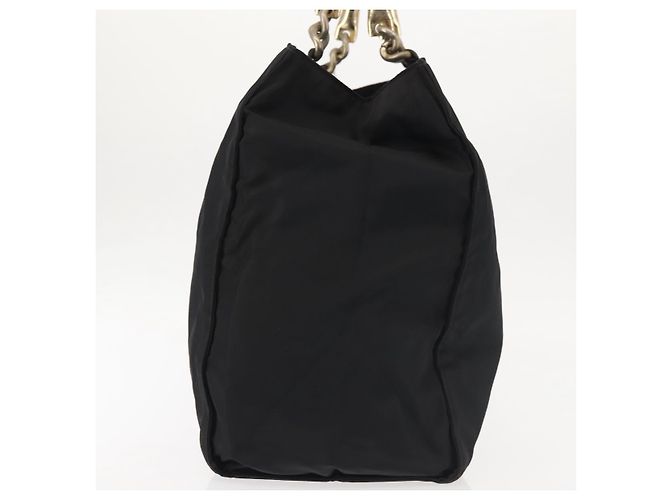 PRADA Borsa a mano in nylon metal nero oro Auth ti3459 D'oro - vista 3
