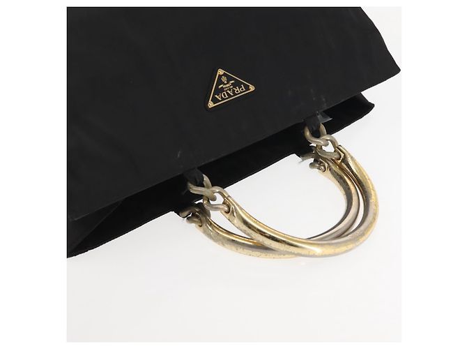PRADA Borsa a mano in nylon metal nero oro Auth ti3459 D'oro - vista 6