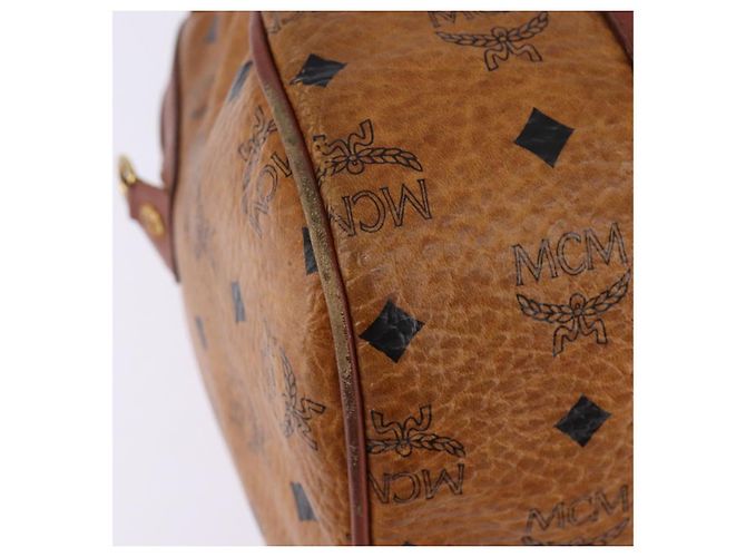Borsa Boston MCM Logogram Vicetos in pelle PVC marrone e oro Auth gh902 D'oro - vista 15