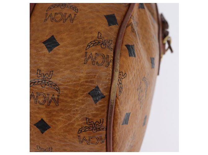 Borsa Boston MCM Logogram Vicetos in pelle PVC marrone e oro Auth gh902 D'oro - vista 16
