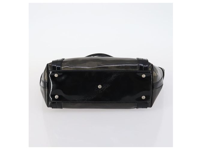 Borsa Salvatore Ferragamo Tela Smaltata Pelle 7Set Nero Marrone Auth bs29709 - vista 10
